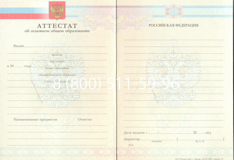 Купить Аттестат за 9 класс 2007-2010 годов в Курске Купить Аттестат за 9 класс 2007-2010 годов в Курске